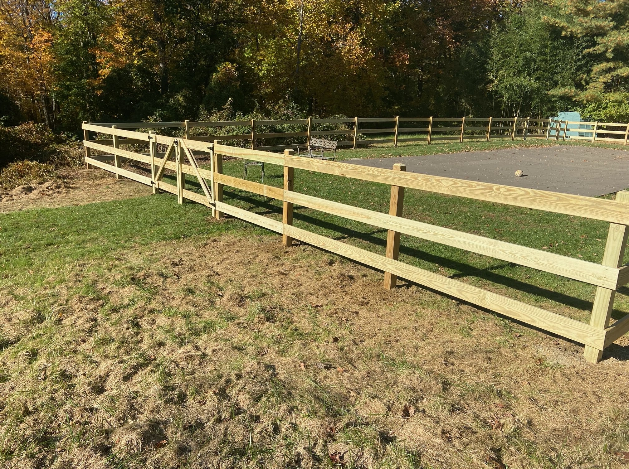 wooden paddock fencing