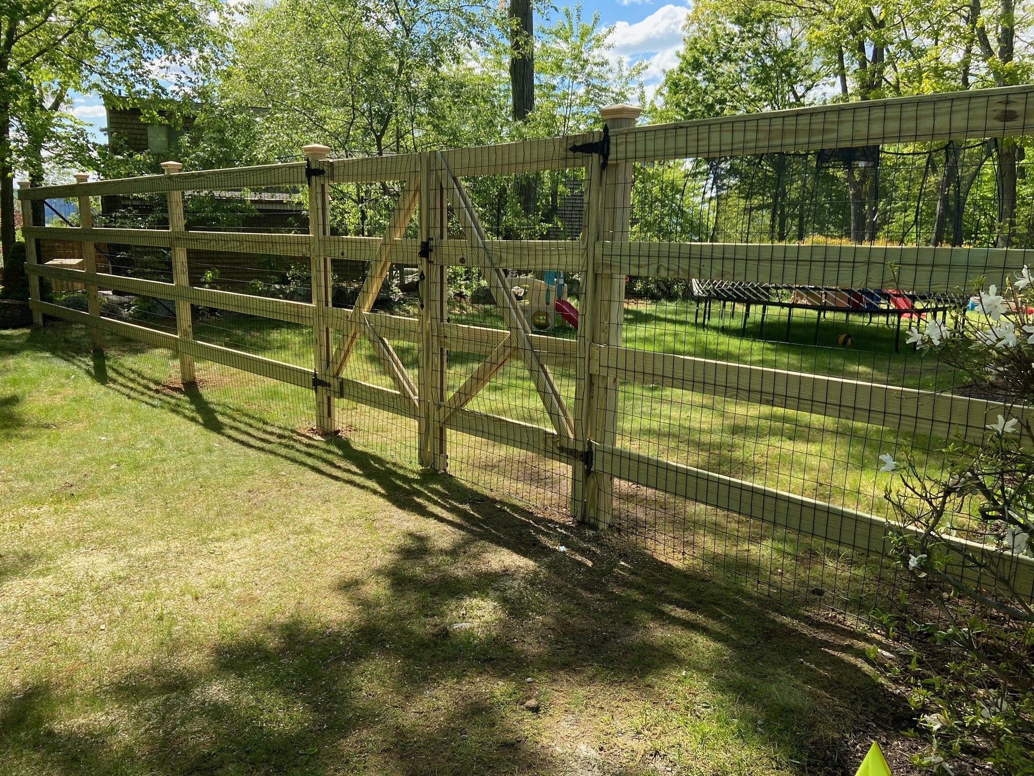 paddock fence with black welded wire